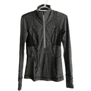 Lululemon Pace Setter 1/2 Zip Running Jacket Size 6 Gray Reflective